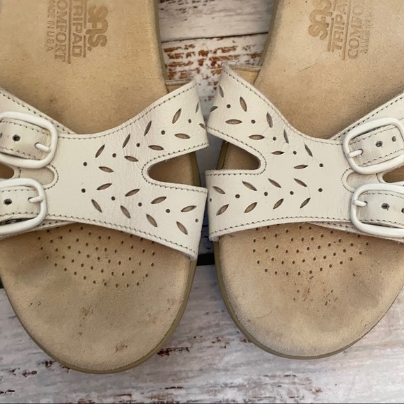 𝅺SAS duo quarter strap sandals size 6.5 narrow off white shoes summer orthotic - Picture 6 of 8